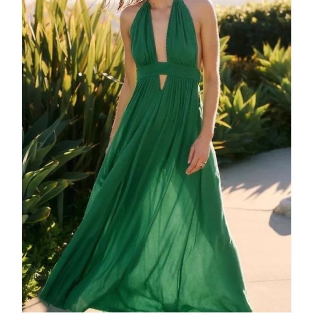 NWT Free People: Look into the Sun Maxi dress. Large. Green. SOLD OUT